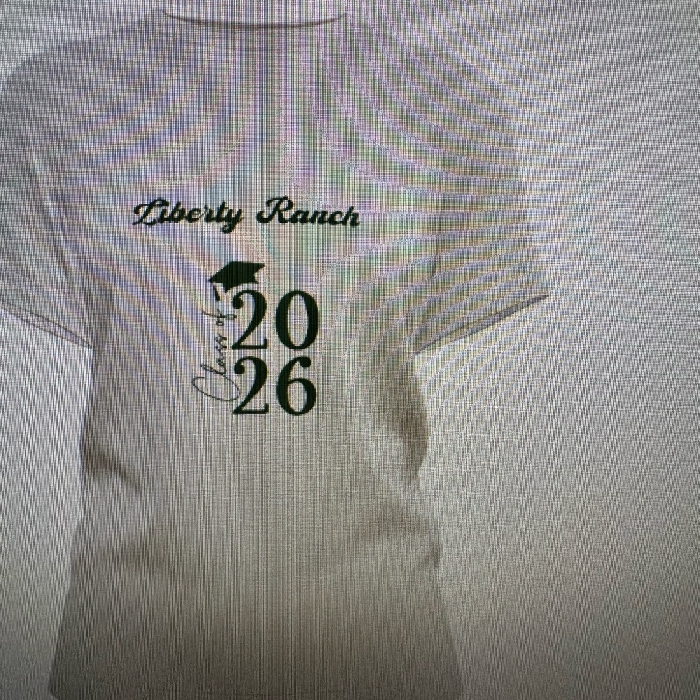 Any school  Class of 2026 T-Shirt - White with  any color  Print grad tee shirts